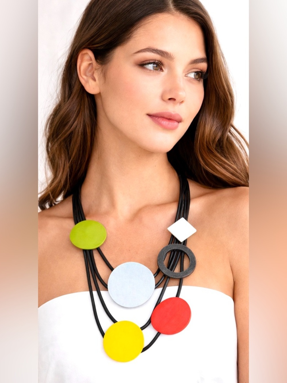 Bohemian Colorful Statement Necklace – Modern Art Style